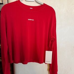 Lululemon Red Long Sleeve Cropped Tee